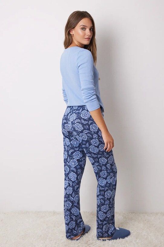 Îmbrăcăminte women'secret pantaloni de pijama de bumbac MIX AND MATCH HAMPTONS 3708463 albastru