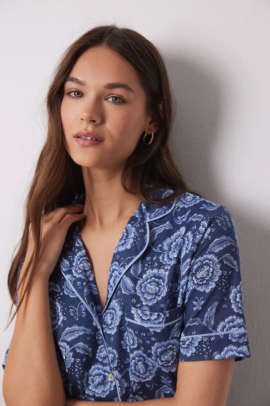 women'secret pijamale de bumbac MIX AND MATCH HAMPTONS 4858811 albastru