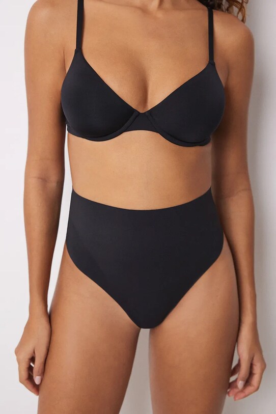 women'secret chiloți modulari SHAPE MICRO BONDING tricotaj negru 5182803