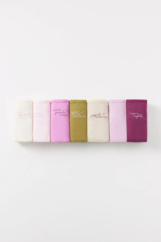 women'secret stringi PACKS 3 7-pack bawełna beżowy 4938306