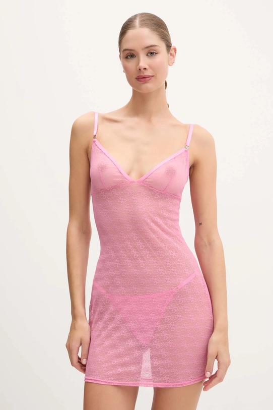 Guess koszulka piżamowa NORA wzorzyste różowy O5RX02.KCLB0