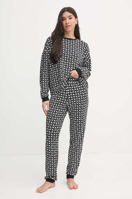 Pyžamo Guess SIMONA potisk černá O5RX09.KCMB2