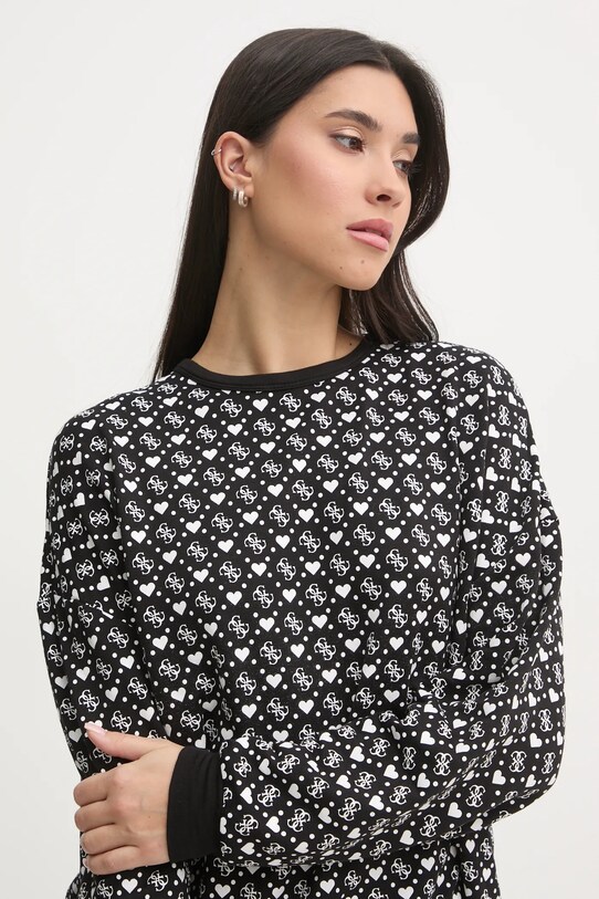 Guess piżama SIMONA O5RX09.KCMB2 czarny