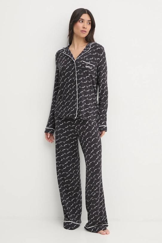 Guess piżama SASHA wzorzyste czarny O5RX08.KCIN2