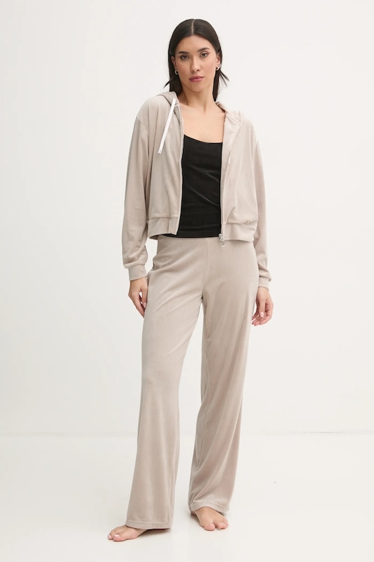 Juicy Couture pizsama nadrág VICKY RIB FLARE PANT JCLAS125504 bézs SS25