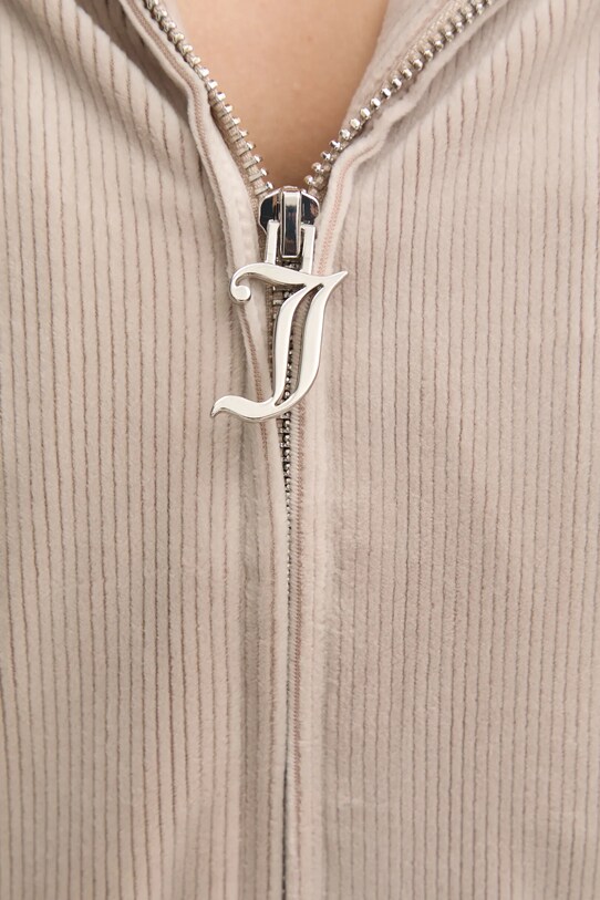 Μπλούζα πιτζάμας Juicy Couture LIV RIB VELOUR HOODIE JCLBJ125503 μπεζ
