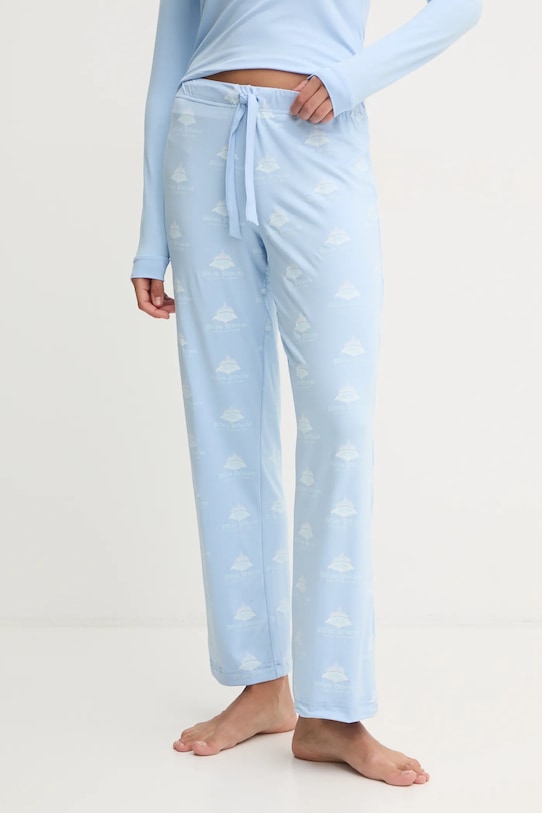 Juicy Couture piżama z opaską na oczy PILLOW PRINCESS LS PYJAMA SET niebieski JCLPJ125662