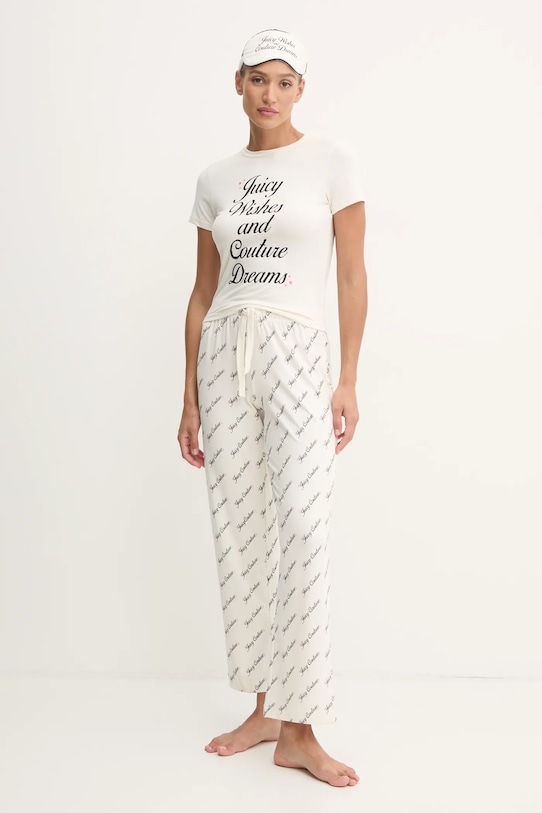 Pyžamo Juicy Couture JUICY WISHES SHORTSLEEVE PYJAMA SET pletenina béžová JCLPJ125663