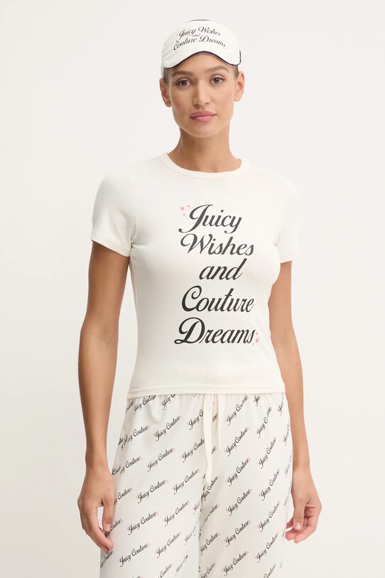 Îmbrăcăminte Juicy Couture pijama JUICY WISHES SHORTSLEEVE PYJAMA SET JCLPJ125663 bej