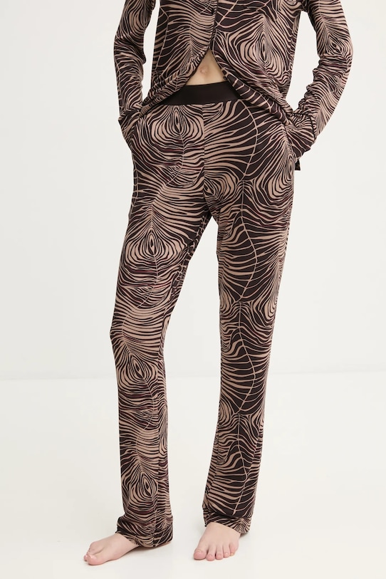 Chantelle spodnie piżamowe dzianina brązowy FNB060