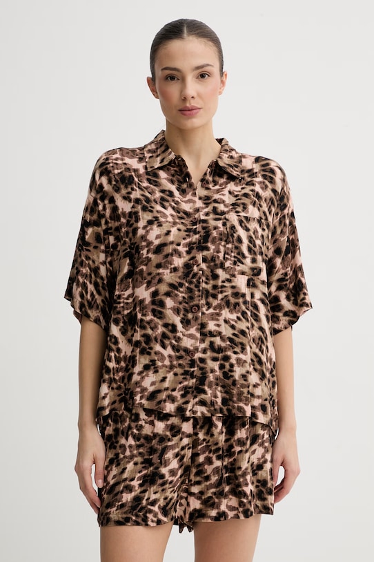 Пижамная рубашка Chantelle ткань коричневый FNAGJ5