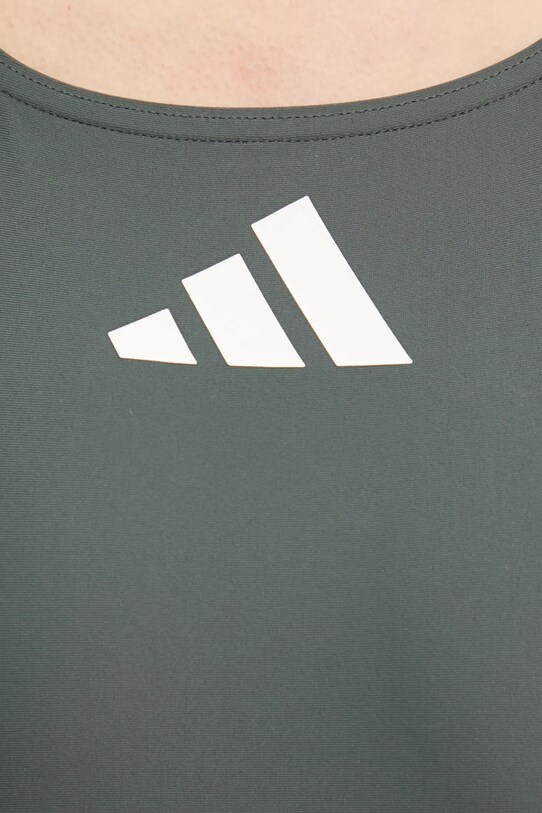 adidas Performance costum de baie dintr-o bucată 3 Bar Logo gri JH3292