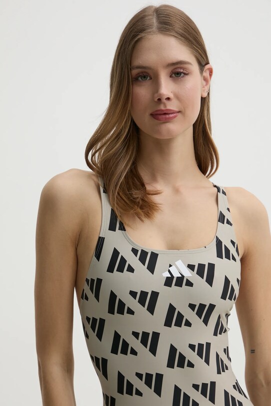 Суцільний купальник adidas Performance бежевий JG1078