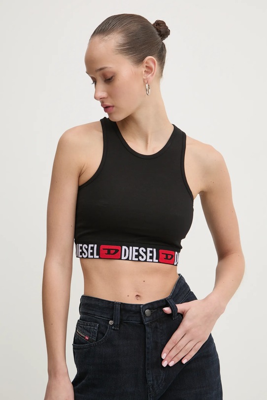 Diesel top SANDRA-D-CORE Tank z elastanem czarny A17638.0NJAP