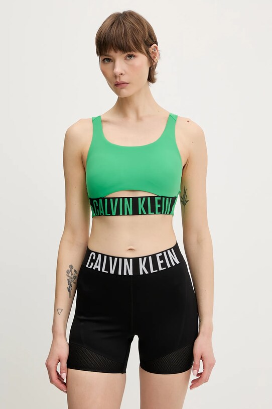 Športová podprsenka Calvin Klein Performance bez kostíc zelená LVGWS5K149