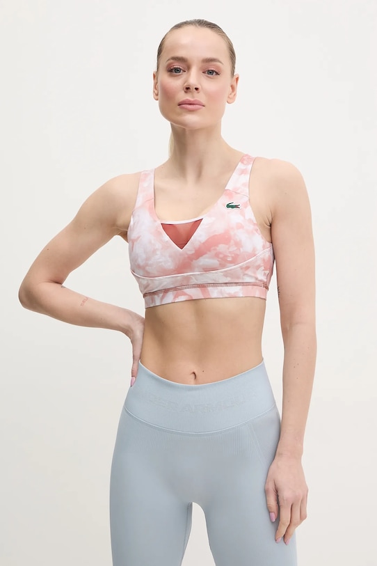 Lacoste biustonosz sportowy bez fiszbinów pomarańczowy IF8586.