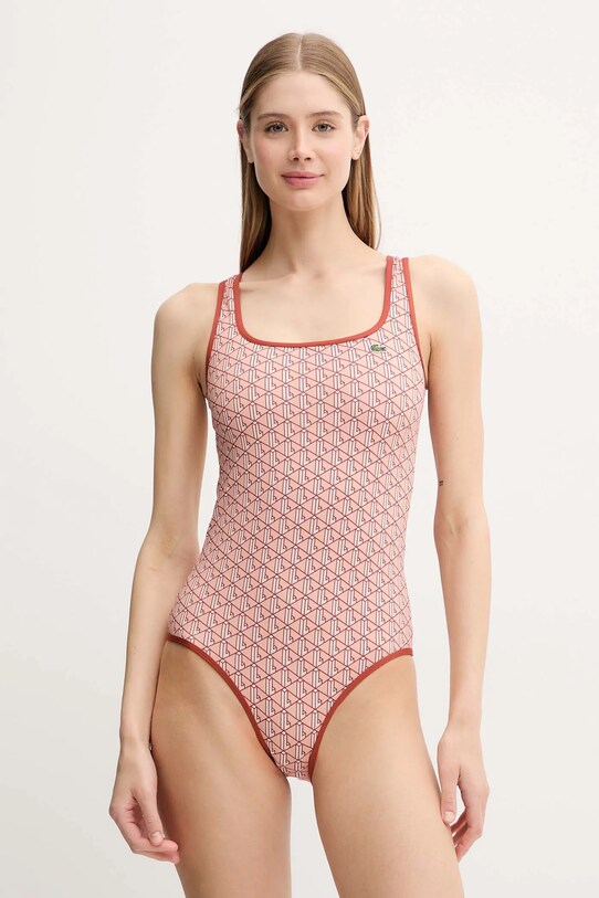 Lacoste egyrészes fürdőruha melltartó merevítő nélkül narancssárga MF9608