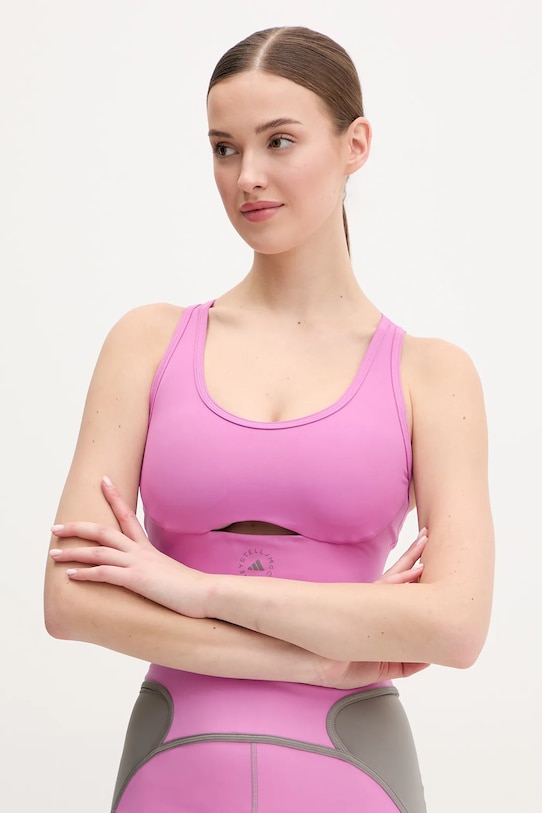Sportovní podprsenka adidas by Stella McCartney TrueStrenght jemně vyztužené fialová JJ1639