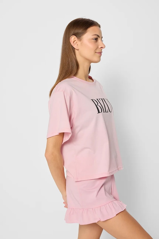 Bizuu tricou de pijama din bumbac ALEX PIZAMA.GORA.ALEX.ROZOWY roz SS25