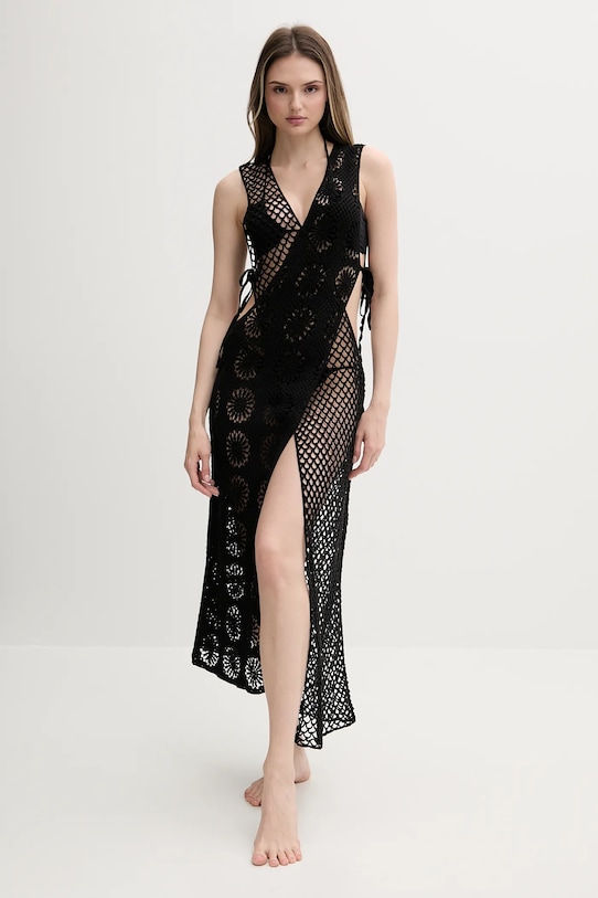 Desigual rochie de plajă din bumbac MIXINGER DOUBLE AM negru 25SAWA14