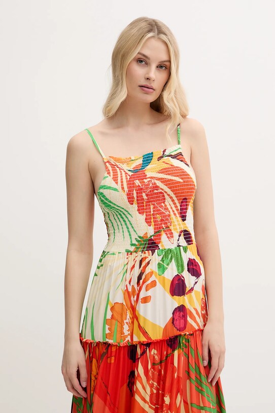 Odzież Desigual sukienka plażowa BAHAMAS PATCH 25SWMW07 beżowy