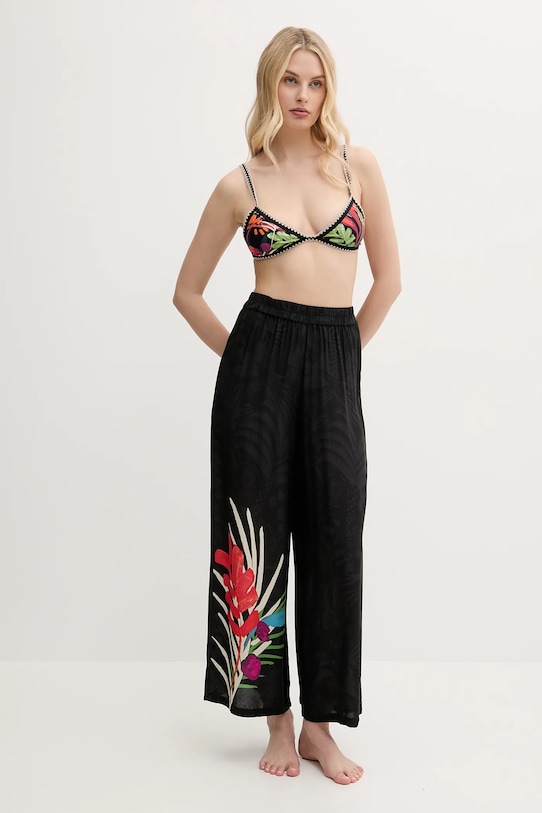 Plážové kalhoty Desigual COLIBRÍ PANT 25SWMW02 černá SS25