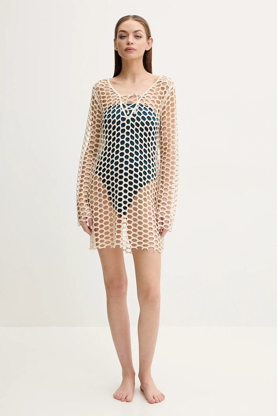 Плажна рокля Desigual FLOW DRESS 25SWMK22 бежов SS25