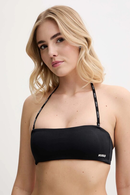 HUGO sutien de baie uni negru 50540663
