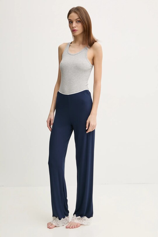 United Colors of Benetton pantaloni de pijama 3Z123F04A bleumarin SS25