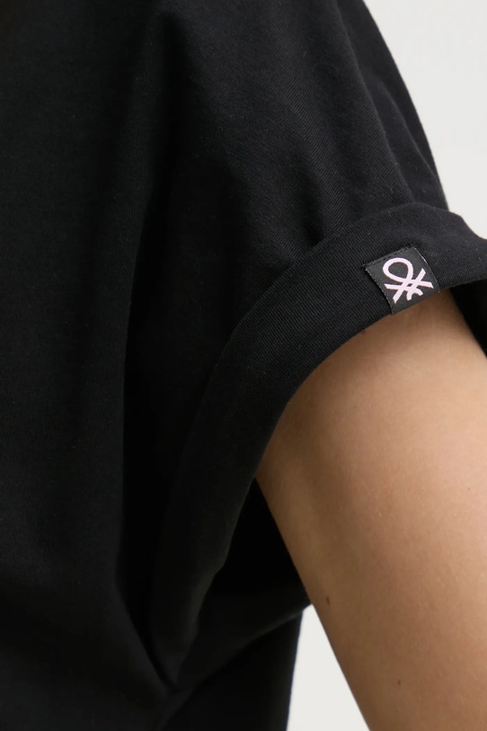 Bombažna spalna srajca United Colors of Benetton LILO&STITCH 30963C01E črna