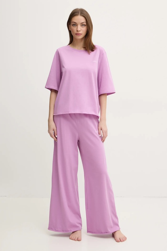 United Colors of Benetton piżama bawełniana bawełna fioletowy 35VB3P03P