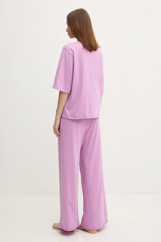 United Colors of Benetton piżama bawełniana 35VB3P03P fioletowy SS25