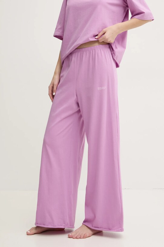 United Colors of Benetton piżama bawełniana fioletowy 35VB3P03P