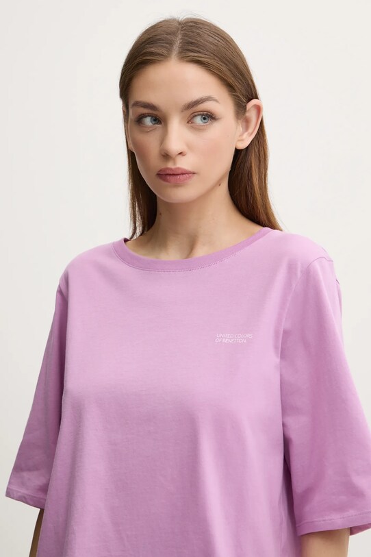 United Colors of Benetton piżama bawełniana 35VB3P03P fioletowy