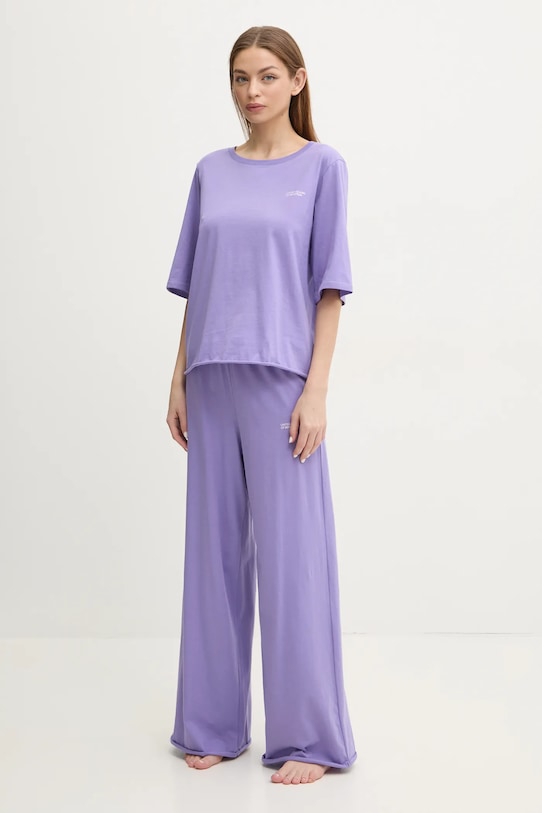 United Colors of Benetton set de pijama de bumbac set violet 35VB3P03P