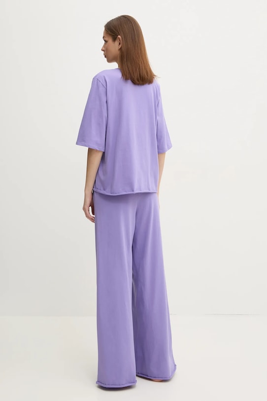 United Colors of Benetton set de pijama de bumbac 35VB3P03P violet SS25