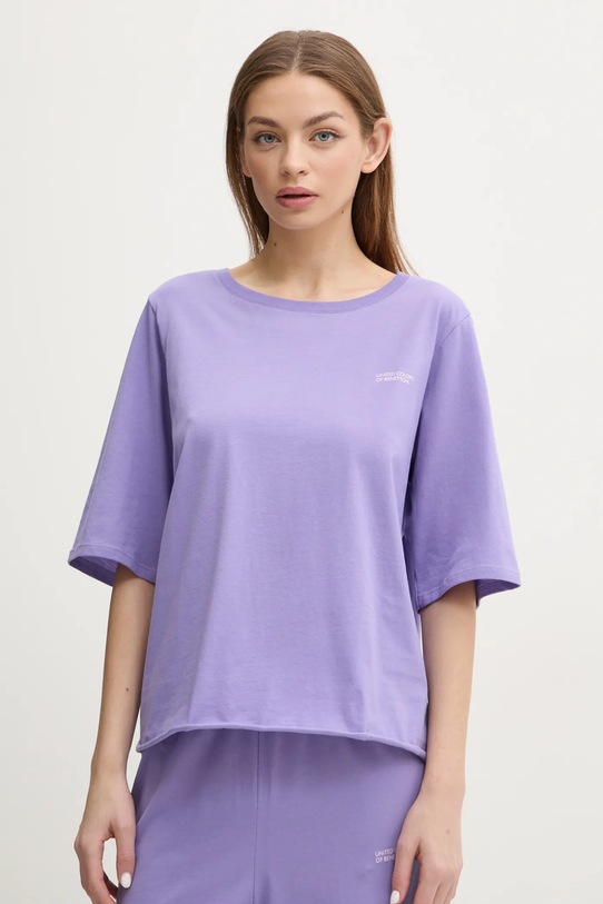 Îmbrăcăminte United Colors of Benetton set de pijama de bumbac 35VB3P03P violet