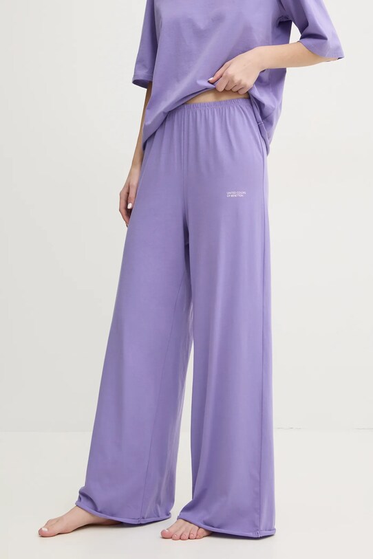 Βαμβακερές πιτζάμες United Colors of Benetton μωβ 35VB3P03P