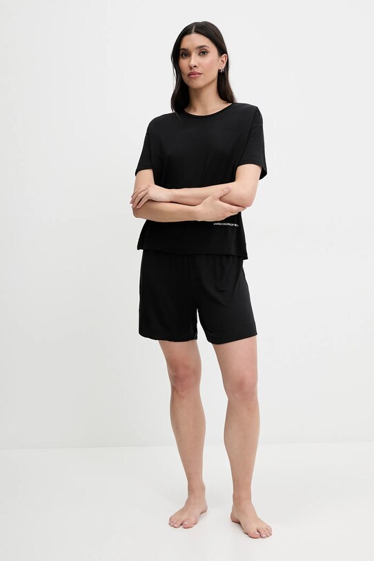 Σορτς πιτζάμας United Colors of Benetton 36MX3900N μαύρο SS25