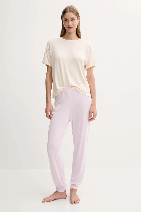 United Colors of Benetton pantaloni de pijama 36MX3F047 roz SS25