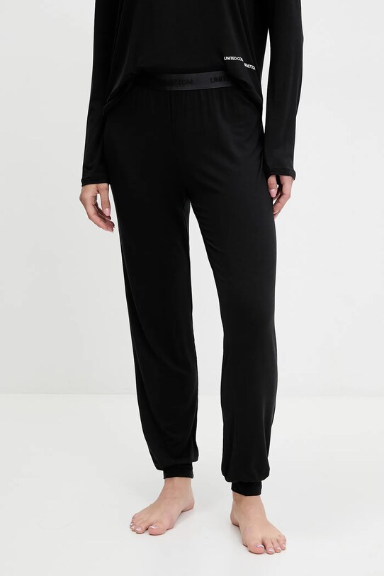 United Colors of Benetton spodnie piżamowe melanż czarny 36MX3F047