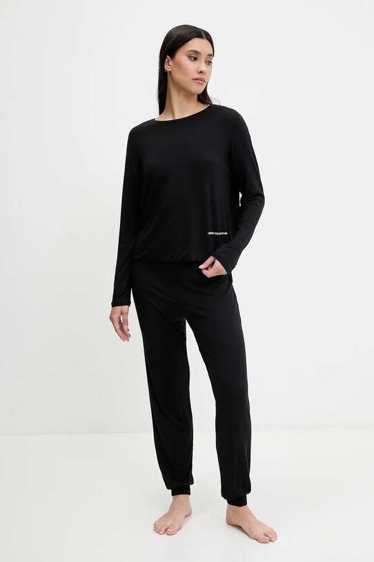 United Colors of Benetton spodnie piżamowe 36MX3F047 czarny SS25