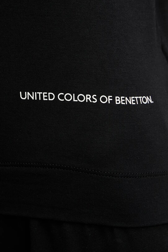 Μπλουζάκι πιτζάμας United Colors of Benetton 36MX3M07A μαύρο