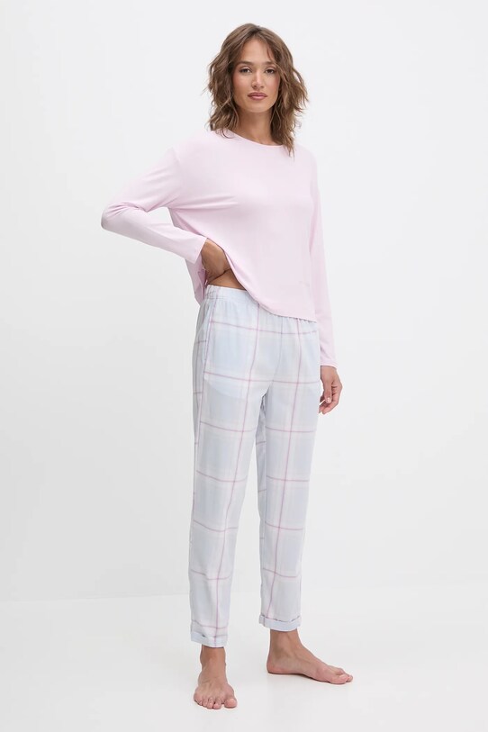 Bavlněné pyžamové kalhoty United Colors of Benetton 4QFZ3F00L modrá SS25