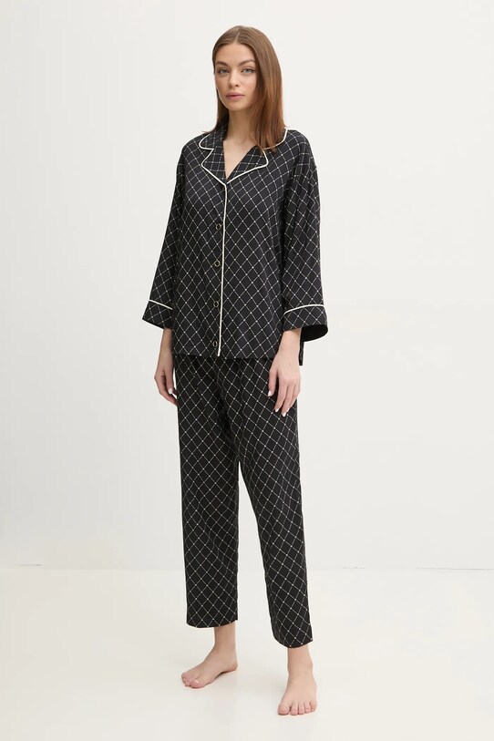 United Colors of Benetton pijama set negru 4T3U3P00R
