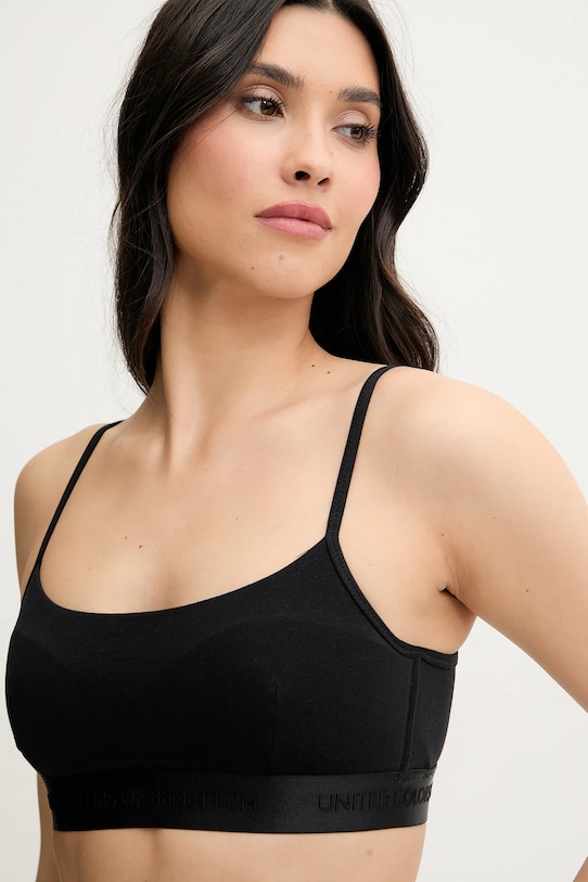 Podprsenka United Colors of Benetton bez kostíc čierna 3OP81R01G