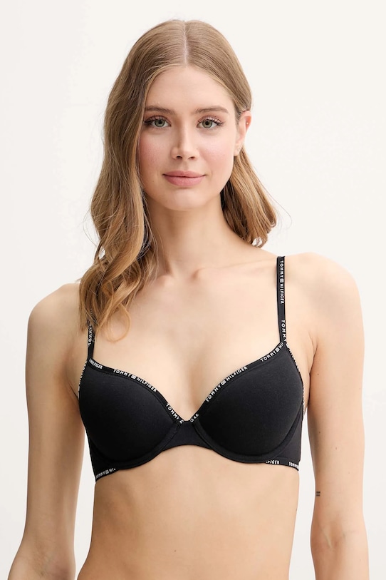Tommy Hilfiger biustonosz drobny wzór czarny UW0UW05738