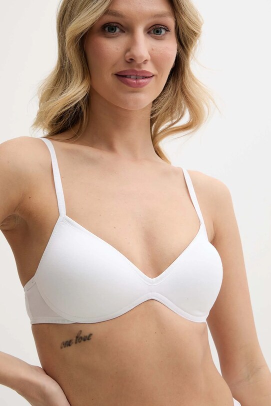 Σουτιέν Tommy Hilfiger πλεκτό ύφασμα λευκό UW0UW05740