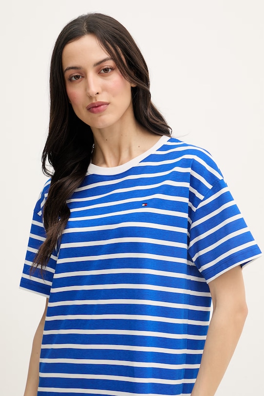 Tommy Hilfiger šaty bavlnené modrá UW0UW05937