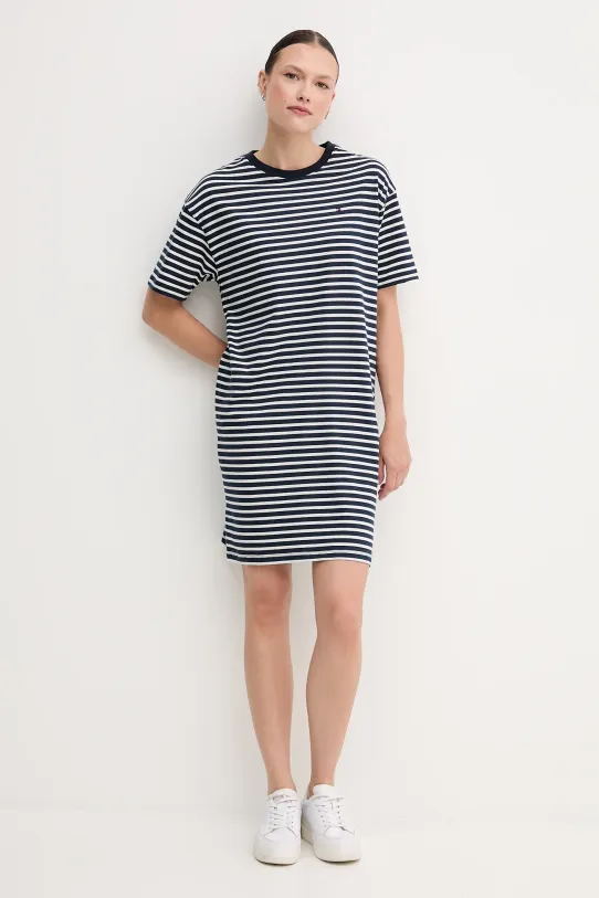 Tommy Hilfiger sukienka bawełniana UW0UW05937 granatowy SS25